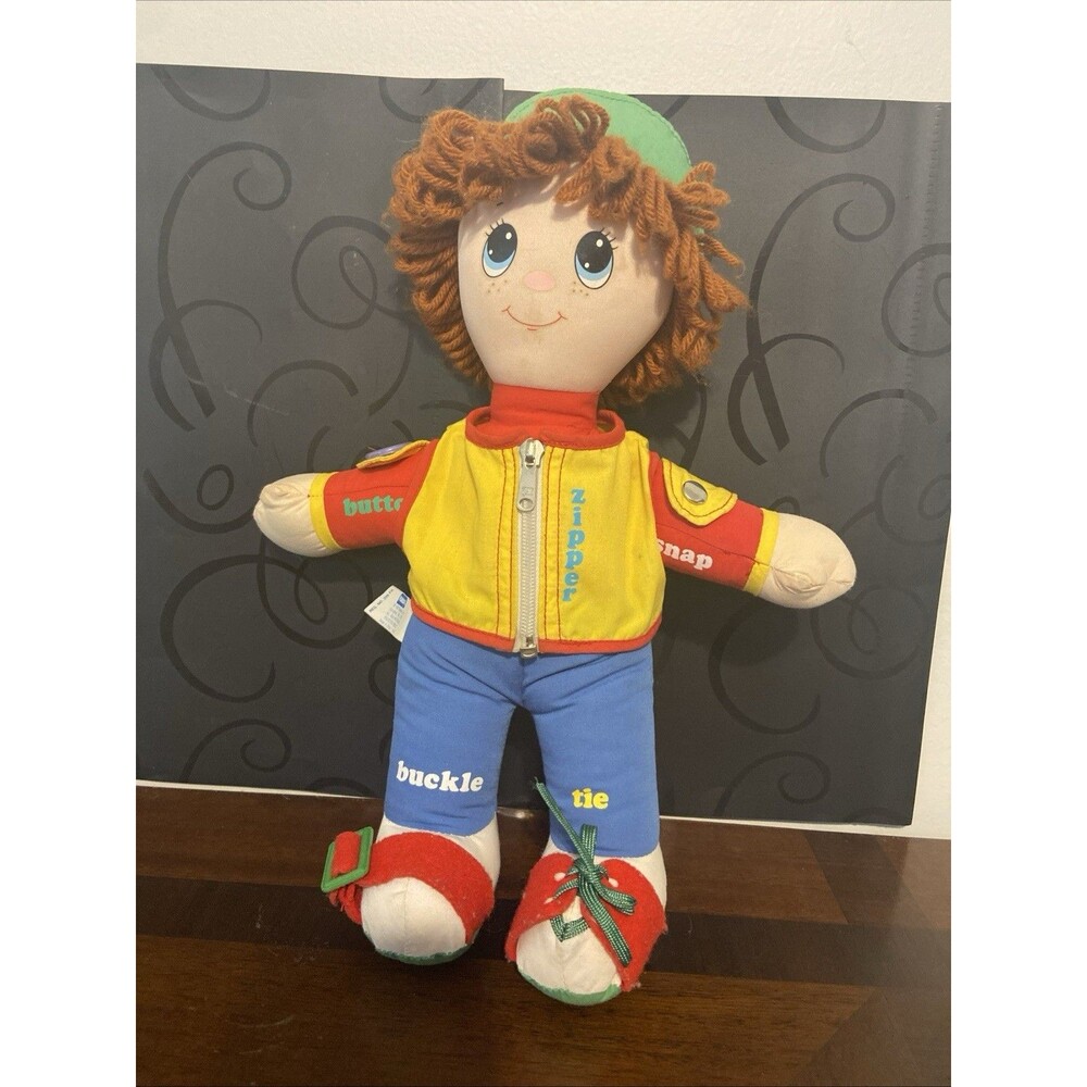 Playskool Dapper Dan Activity Doll Button Snap Zip Tie Buckle Plush Vintage 1985